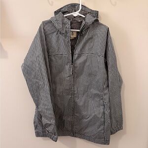 Lands' End Kids Navy and White Checkered Windbreaker (packable!) | Size S (7/8)